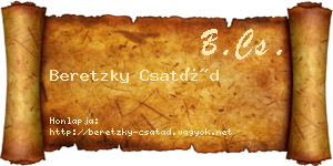 Beretzky Csatád névjegykártya